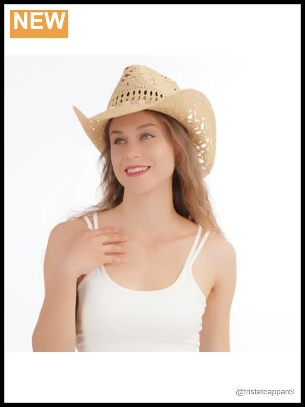 Natural Straw Cowboy Hat with Shapeable Brim Unisex